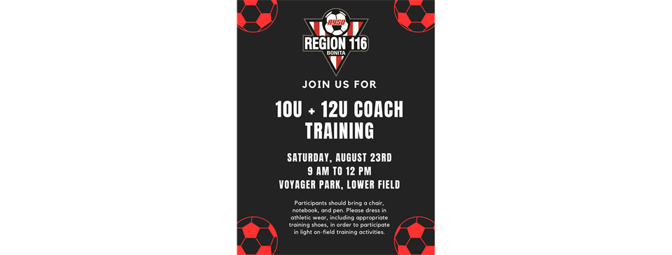 10U and 12U Coach Training!